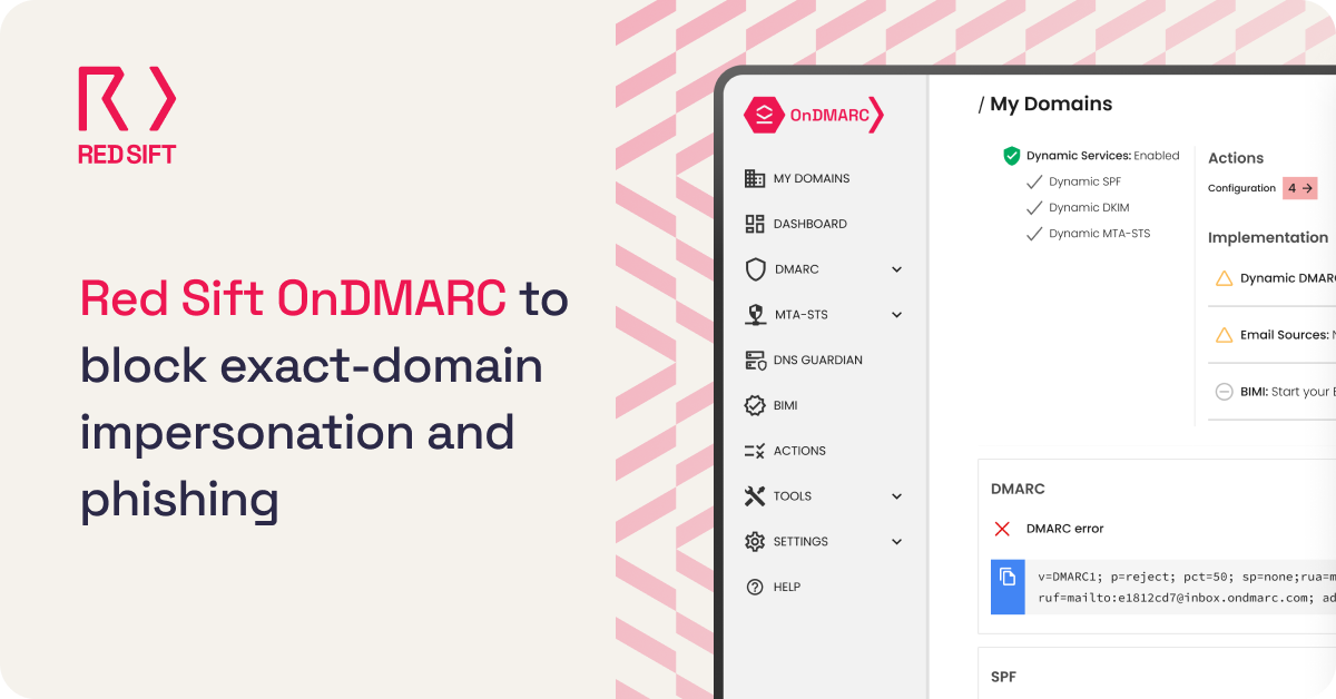 Red Sift OnDMARC — piattaforma di autenticazione email